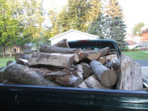 We unloaded and stacked this truckload of firewood