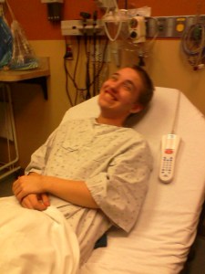 JJ waiting to get his ultrasound on Thursday.