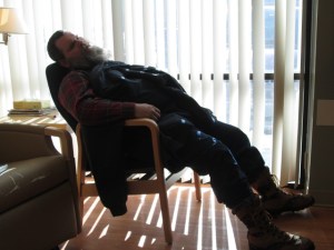 Sleeping in the sun.