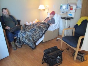 Room 8. My footstool bag is in front of my chair.