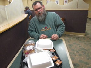 Breakfast date with EJ at the hospital cafeteria