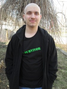 Our friend Simone bought this "Surviver" shirt for JJ as a gift.