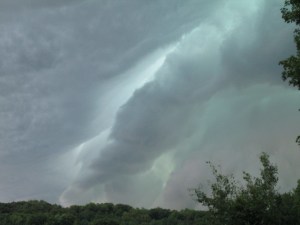 Beautiful scary green cloud