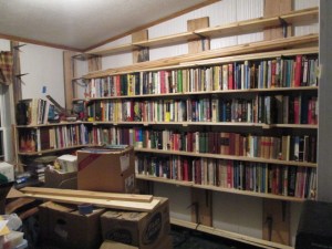 Our library shelves...