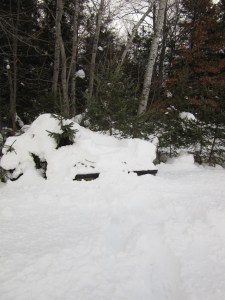 The Magic Box buried in snow. 